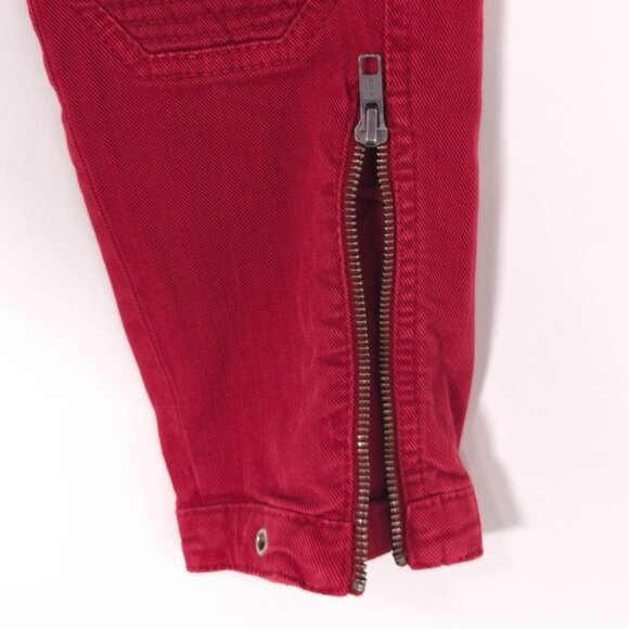 Closed ITALY🇮🇹MADE Holly Moto Jeans Women's 27 Red Ankle Zip Mid Rise - Picture 11 of 14
